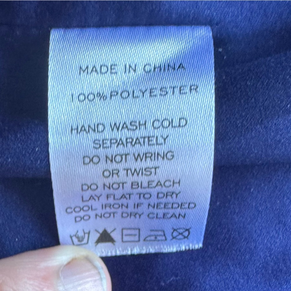 Hill House Navy Duvet Quilted Jacket‎ with Little Blue Collar, Size Medium - Picture 7 of 8